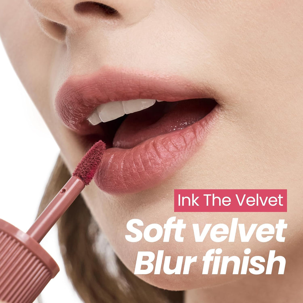 Peripera Ink the Velvet Lip Tint - High Pigment Color, Longwear, Weightless, Not Animal Tested, Gluten-Free, Paraben-Free (028 MAUVEFUL NUDE)
