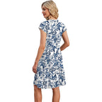 Wiholl Summer Dresses For Women 2026 Cap Sleeve Casual Sundresses Floral Tiered Swing Fashion Beach Vacation Dress