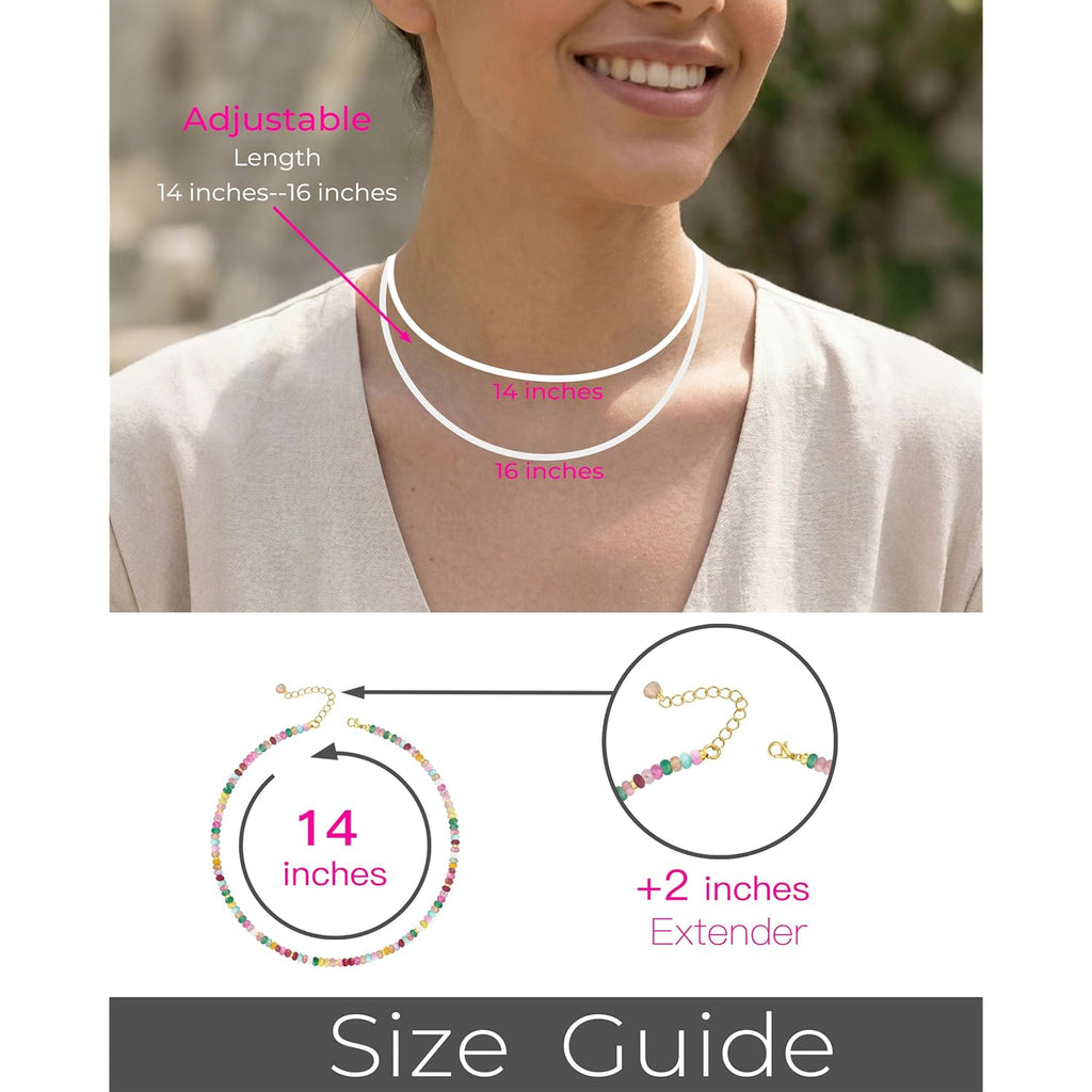 Heishi Style Gemstones/Natural Pearls Beaded Choker Necklace for Women, Handmade Jewelry Gifts for Her