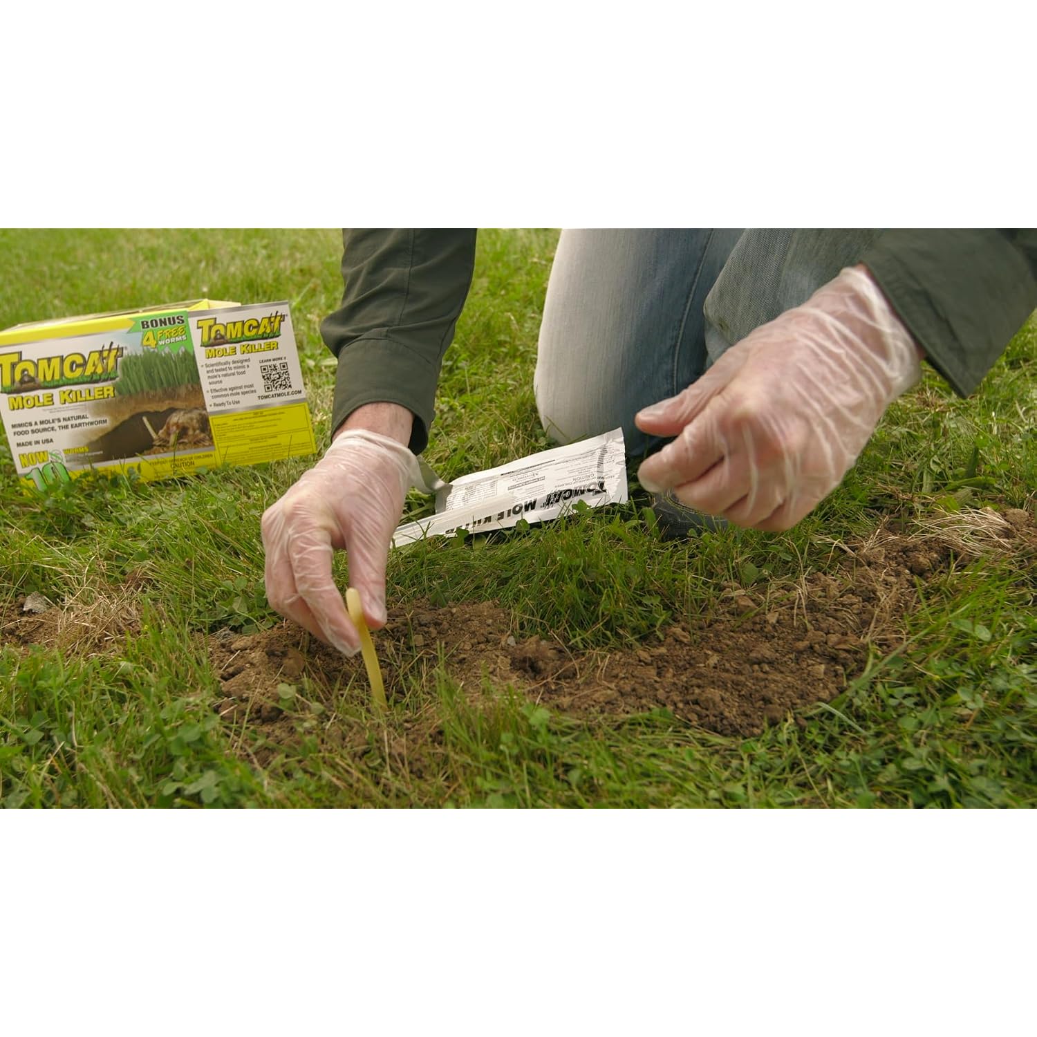 Tomcat Mole Killer(A), 12 Worm Baits | Mimics Natural Food Source, Kills With A Single Feeding, Mole Killer For Lawns And Yards