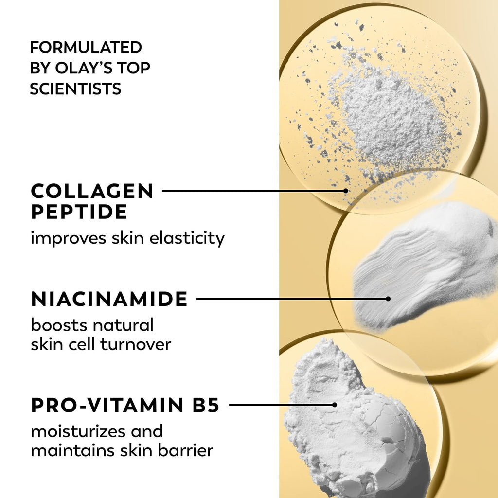 Olay Collagen Peptide Face Moisturizer, Firming Cream For Women, Fragrance-Free, Non-Greasy - Hydrating, Anti-Aging, Anti-Wrinkle, Smooth Fine Lines, Plumping Skin Care - Niacinamide, 1.7 Oz