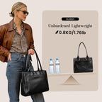 Genuine Leather Tote Bag For Women Small Tote Bag With Zipper Work Purse With Compartment Purses And Handbags For Travel