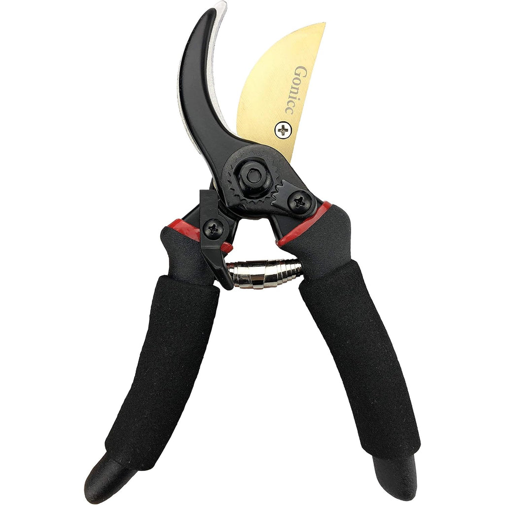 Gonicc 8" Professional Premium Bypass Titanium Pruning Shears(Gpps-1003) | Titanium Coated Sk5 Steel Blade, Ergonomic Non-Slip Handle, Sap Groove Anti-Stick Design, Cuts Up To 3/4" Branches