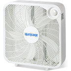 Hurricane Classic Floor Box Fan With 3 Speed Settings, White - 20In | Corded Portable Electric Air Cooling Unit W/ Powerful 2400 Cfm Airflow For Home, Garage, Office, Bedroom & Basement