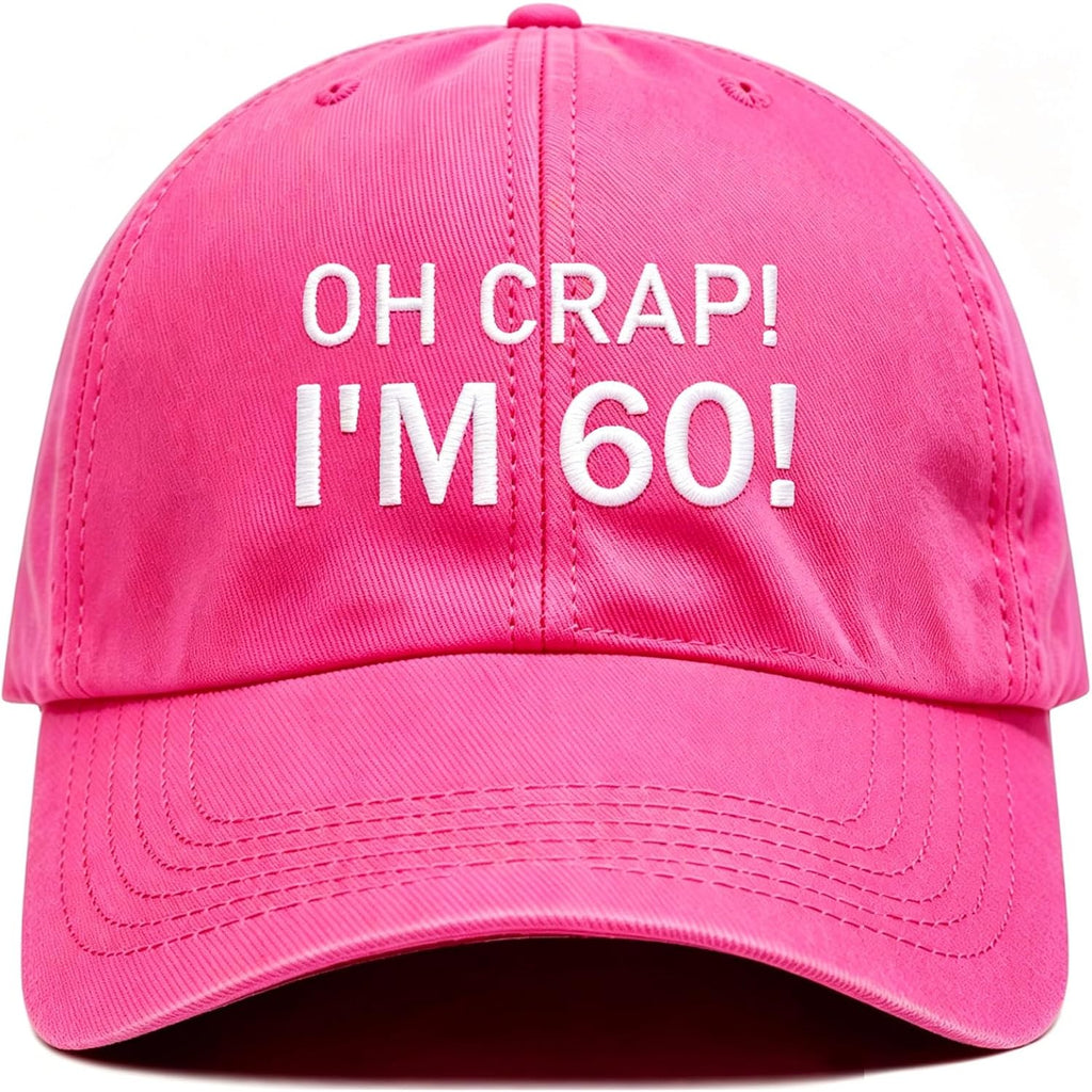 Funny 60th 70th Birthday Gifts for Men Women – Adjustable Cotton Baseball Cap Gift for Dad Mom Grandpa Grandma Pink-2