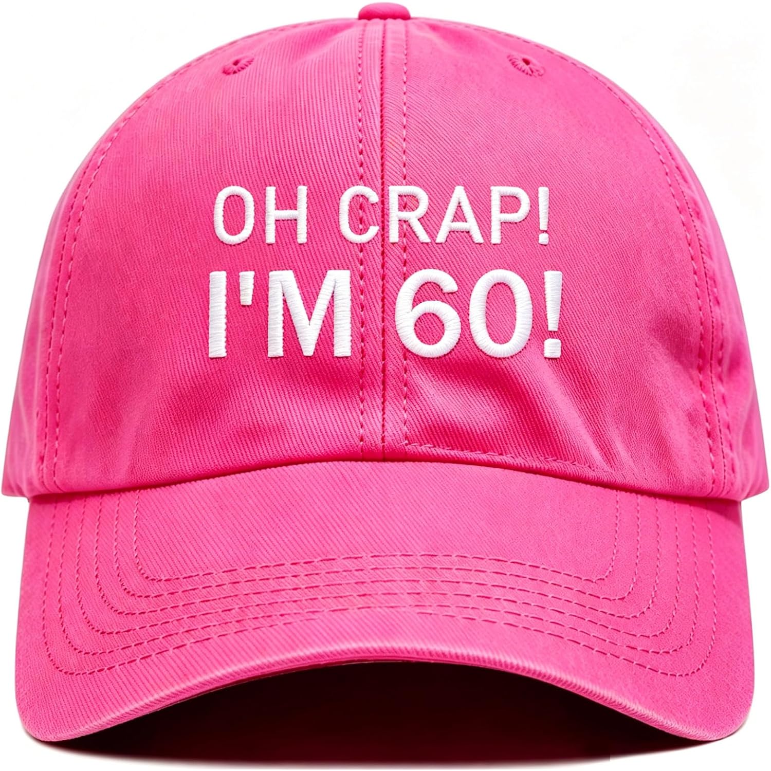Funny 60th 70th Birthday Gifts for Men Women – Adjustable Cotton Baseball Cap Gift for Dad Mom Grandpa Grandma Pink-2