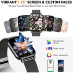 Smart Watch for Women (3 Bands), 1.85'' HD Fitness Tracker with Bluetooth Calls, IPX8 Waterproof Smartwatch for Android iPhone, 112+ Sport Modes, Heart Rate & Breathing Rate Sleep Monitor, Black