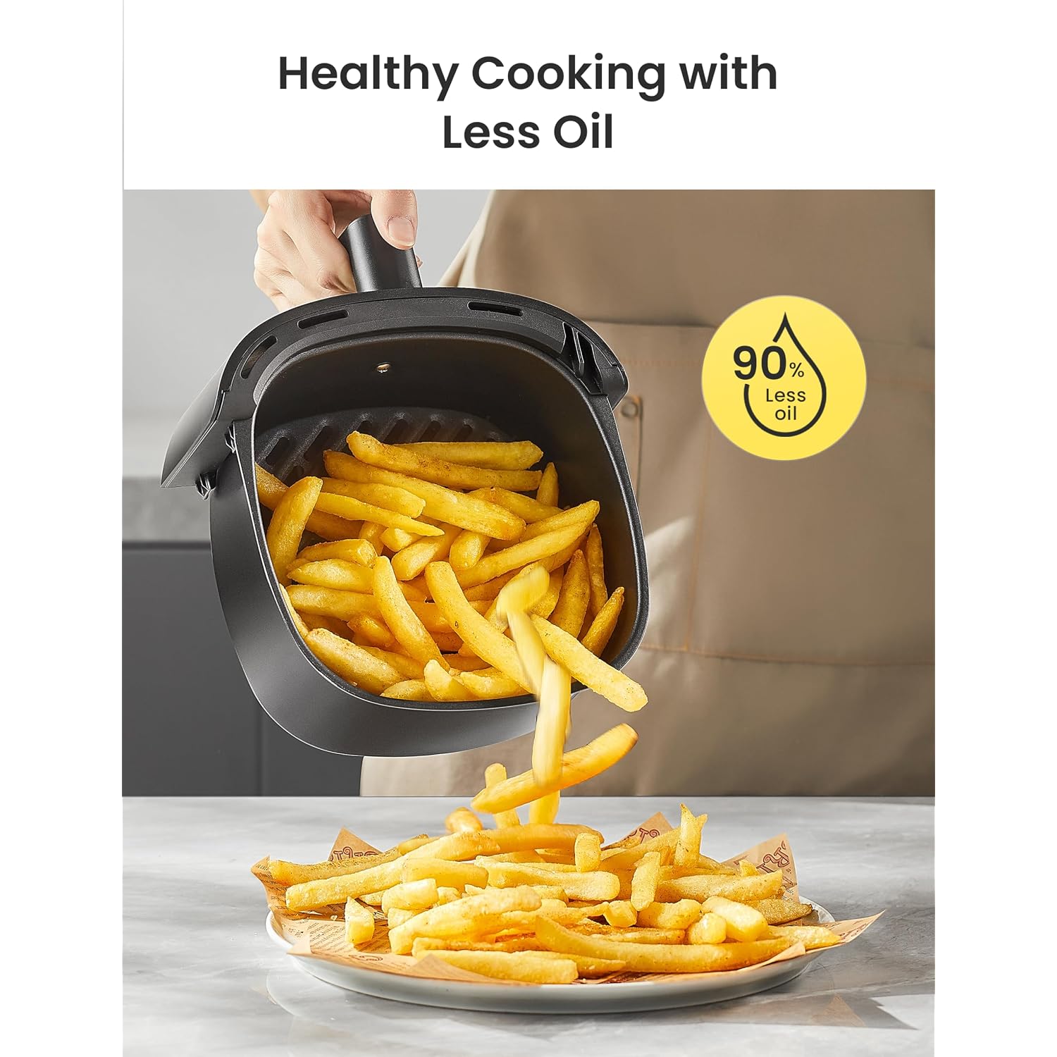 Comfee' Compact 2.1 Quart Air Fryer With 12 Presets Menu Options, Adjustable Timer & Temperature Control 180-400 Degrees F, Dishwasher-Safe Nonstick Fry Basket