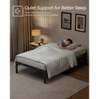 VASAGLE Twin Metal Bed Frame 14 Inches Tall, 550 lb Weight Capacity, No Box Spring Needed, with Under-Bed Storage, Easy Setup, Heavy-Duty Platform Bed, Mattress Retainers, Matte Black URMB653BD02S
