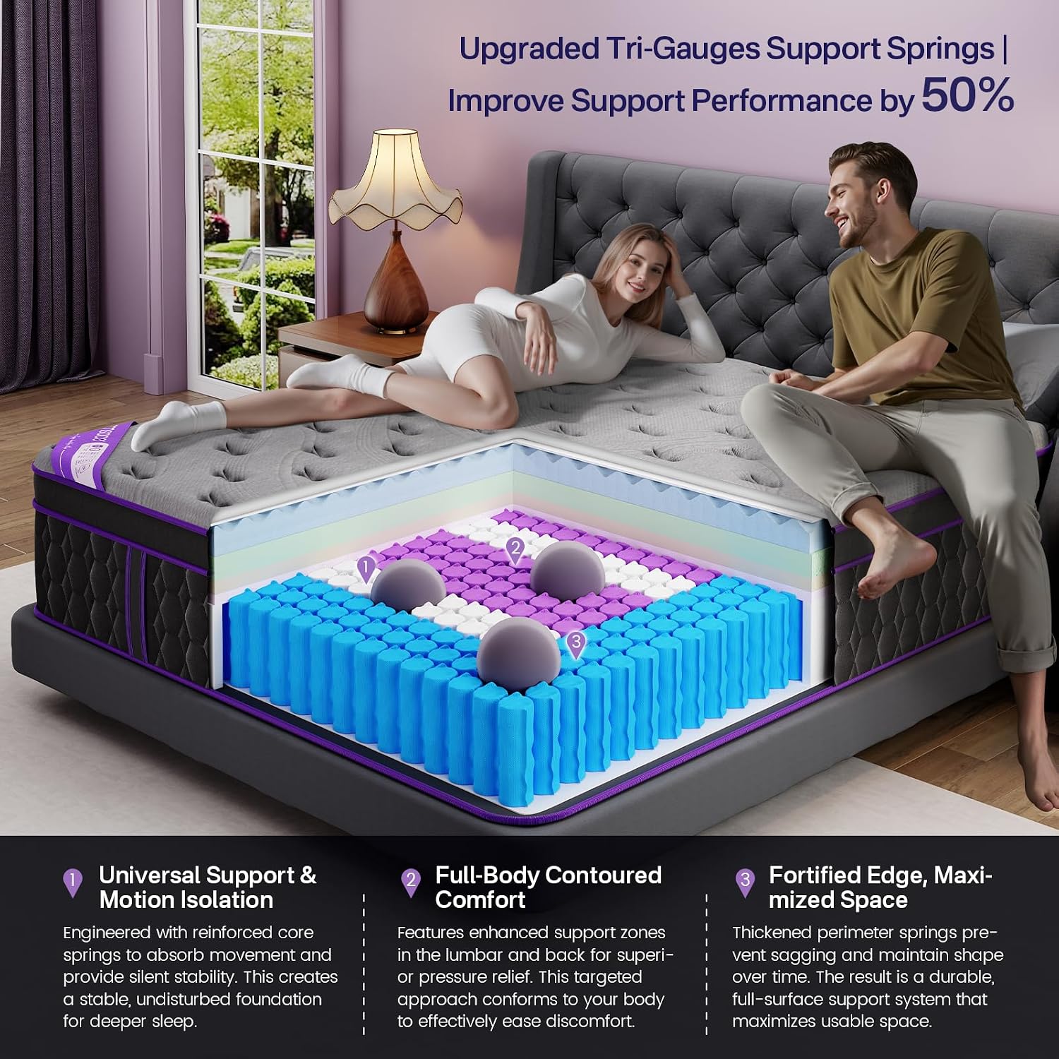 King Size Mattress, 16 Inch Deluxe Hybrid King Mattress In A Box, Cooling-Gel Memory Foam & Pocket Springs, Medium Firm, Pressure Relief, Extra Edge Support, 365-Night Trial (2026 Upgraded Support)