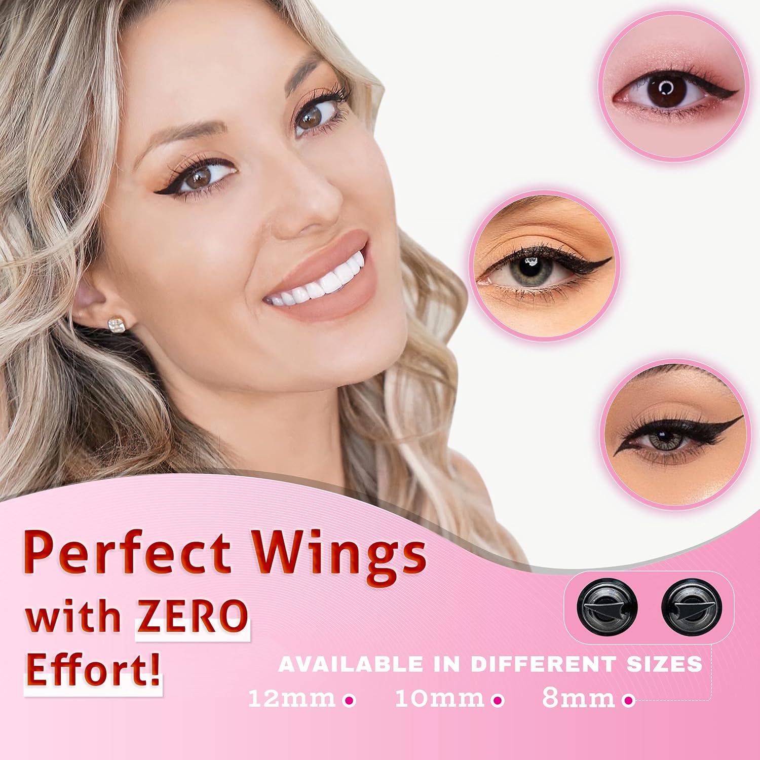 The Flick Stick Winged Eyeliner Stamp For Quick And Easy Cat Eye Makeup, Smudgeproof & Waterpoof Eye Liner Cat Eye Stencil Makeup Tool, Wingliner, Liquid Eyeliner Pens (10Mm Classic, Midnight Black)