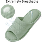 Summer House Slippers For Women Men Breathable Waffle Indoor Slippers Slip-On Open Toe Home Shoes