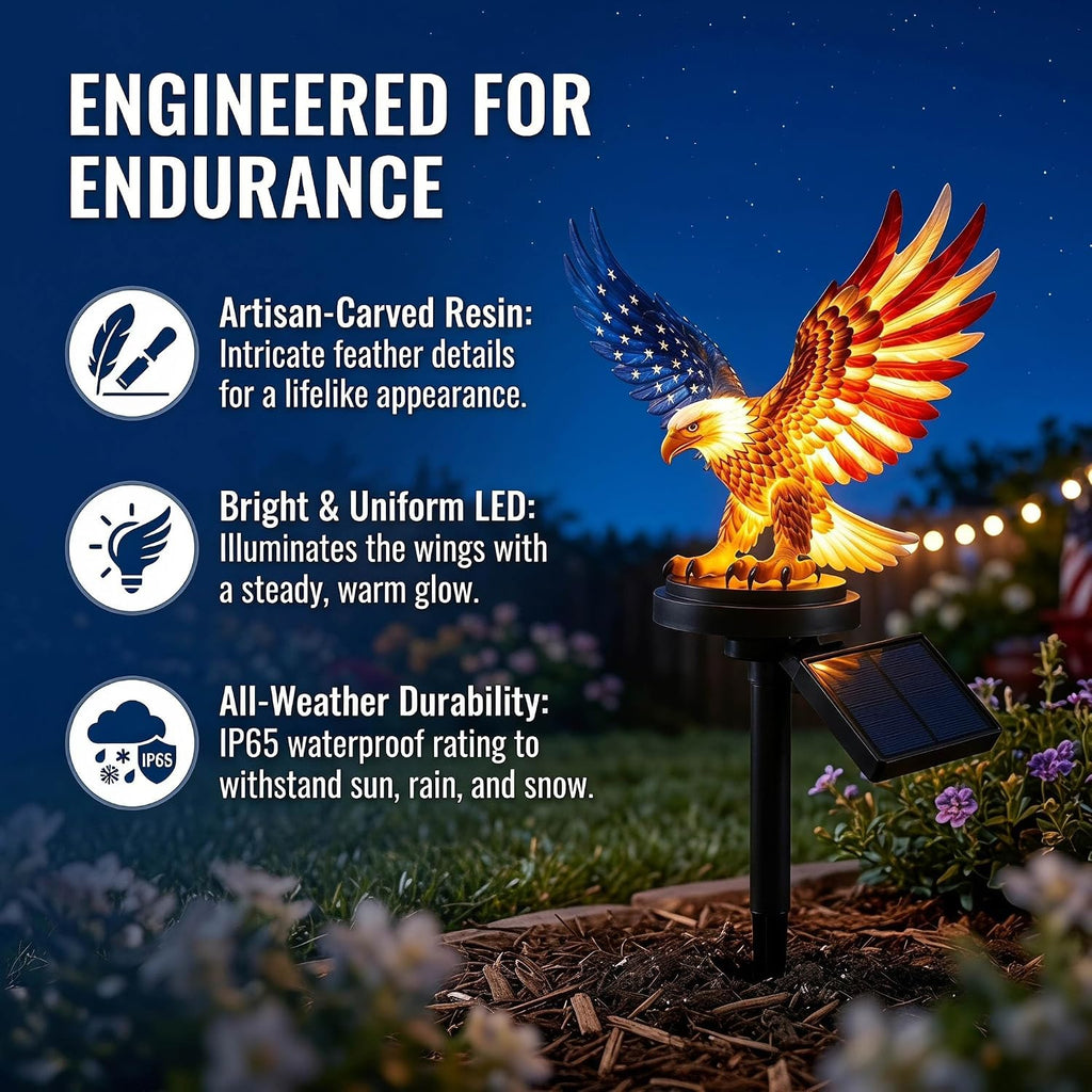 Solar Eagle Garden Light, 250Th Anniversary America Eagle Garden Stake For 4Th Of July Decorations Outdoor, Patriotic Solar Eagle Garden Stake For Independence Day, Memorial Day Yard Lawn Decor
