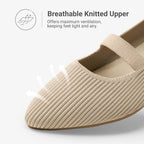 DREAM PAIRS Women's Knit Ballet Flats Pointed Toe Comfortable Dressy Flats for Work Office Shoes Mary Jane Flats