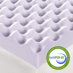 Best Price Mattress 3 Inch Egg Crate Memory Foam Mattress Topper with Soothing Lavender Infusion, CertiPUR-US Certified, Dorm Essentials, Twin