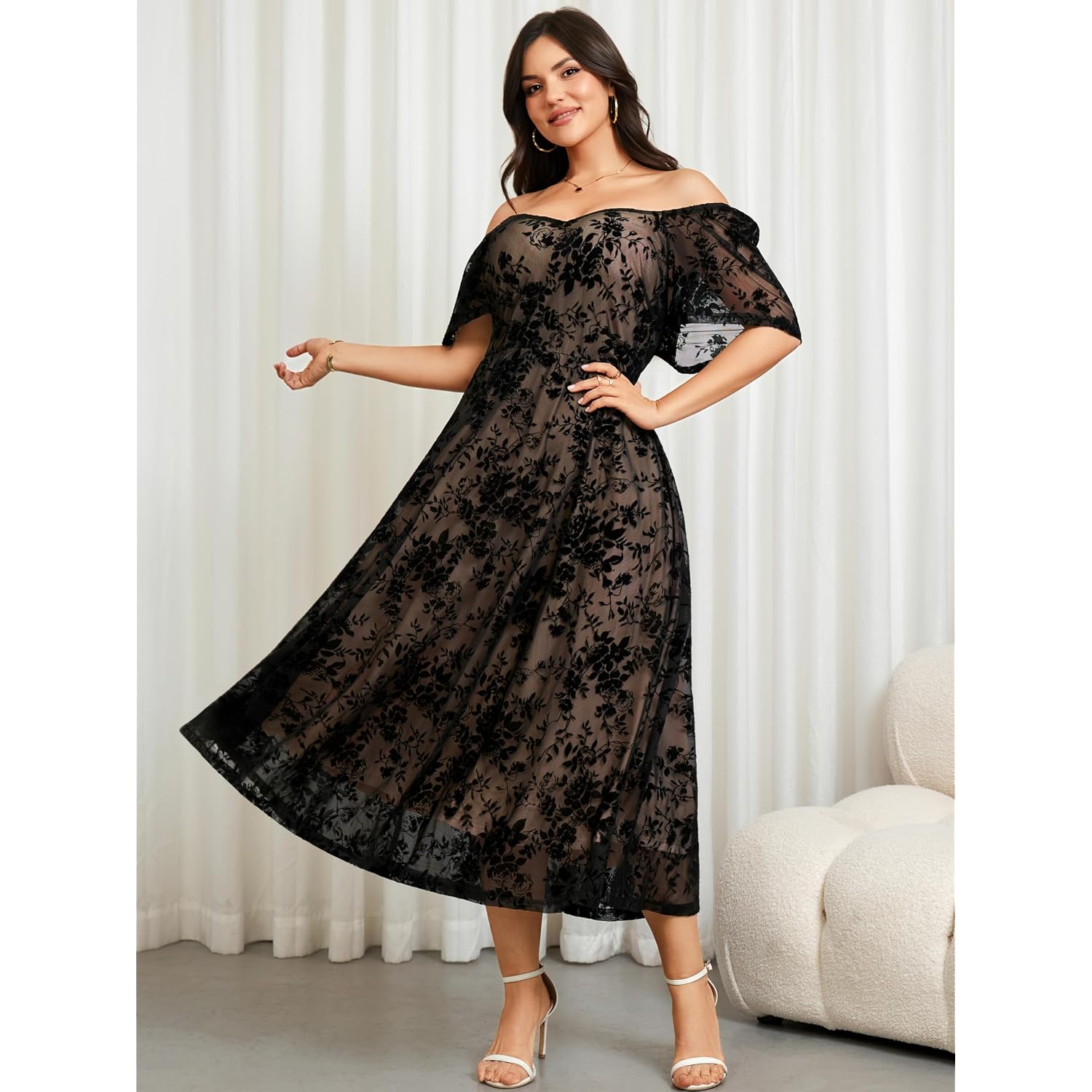Rwj Plus Size Women 2026 Formal Wedding Guest Dress Spring Evening Party Cocktail Elegant Off Shoulder Mesh Maxi Dresses