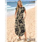 Wiholl Summer Dresses Cap Sleeve Crewneck Maxi Long Casual Dress With Pockets Beach Vacation Sundresses 2026 Trendy