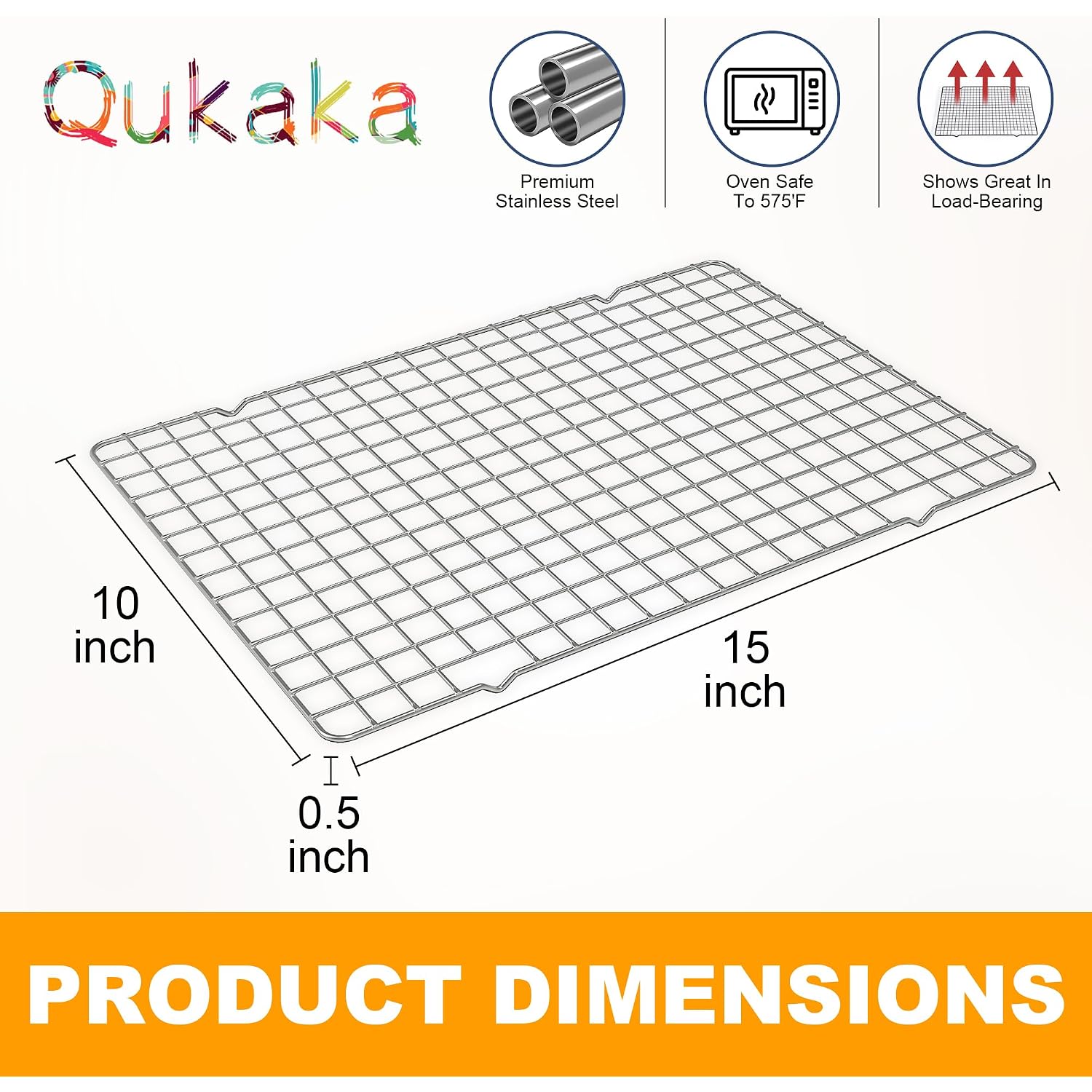 2Pcs Cooling Racks For Cooking And Baking - 10" X 15"Heavy Duty Stainless Steel Wire Rack For Baking, Grilling, Roasting - Oven & Dishwasher Safe - Fits Jelly Roll Sheet Pan-Silver
