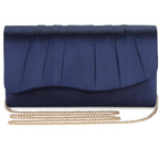 Pleated Satin Evening Bag For Women, Formal Clutch Purse, Envelope Handbag For Wedding, Prom, Party & Cocktail