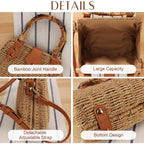Cross Body Handbags for Women Straw Woven Beach Bag 2026 Summer Handmade Purses Wicker Rattan Bag Holiday