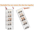 Simpdiy Shoe Storage, 12 Pack Shoe Organizer For Closet, Shoe Boxes Clear Plastic Stackable Shoe Containers With Lids For Size 10