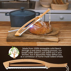 Adjustable Bread Knife for Homemade Bread - Bread Slicer with 1/2-inch and 1-inch Thickness Guides - 17 inch Bread Cutter - Bow Design Easy to Cutting Even Slices for Sourdough Baguettes Sandwiches
