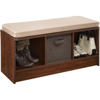 Closetmaid 1309 3-Cube Storage Bench, Dark Cherry With Tan Cushion