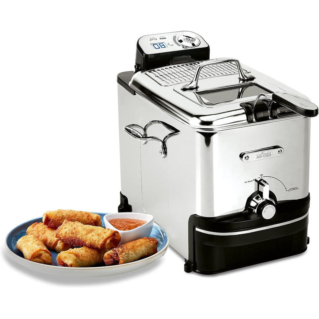 All-Clad Electric Deep Fryer With Basket And Lid, Stainless Steel Deep Fryer For Home Use, 1700W, Dishwasher Safe