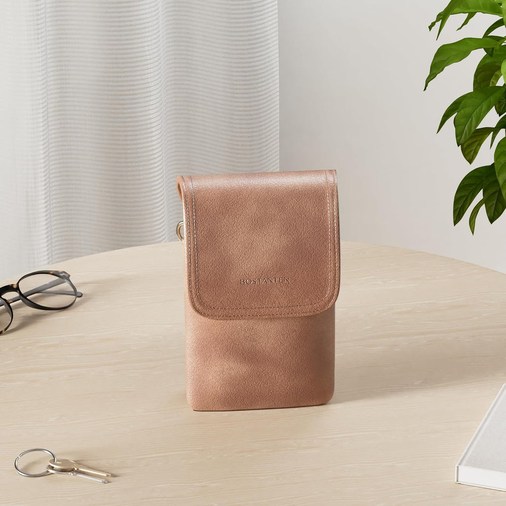 BOSTANTEN Vegan Leather Crossbody Bags for Women Designer Cell Phone Bag Wallet Purses Adjustable Strap