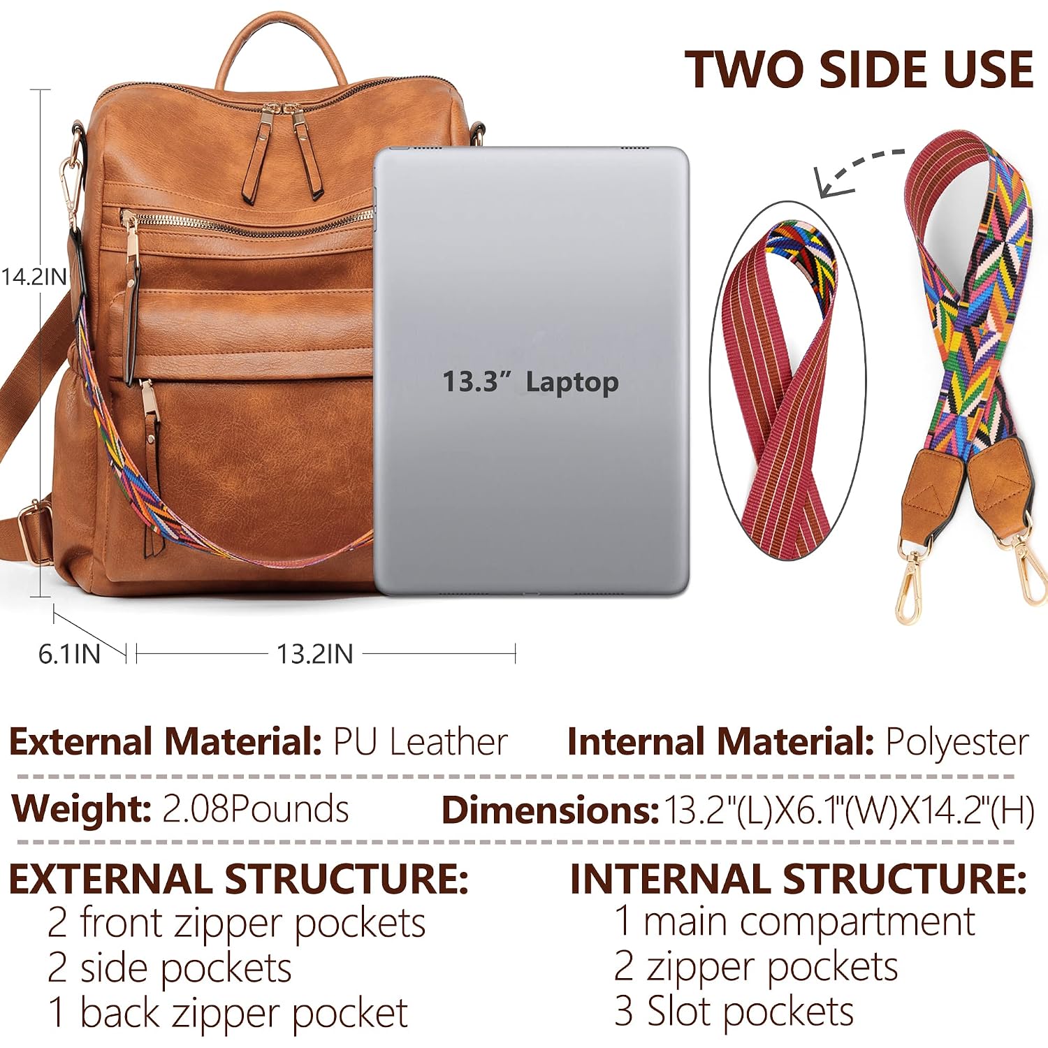 Dora & Liz Womens Backpack Purse Leather Backpack Purse For Women Travel Fashion Backpack Designer Ladies Shoulder Bags