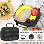 Camo Backpack For Boys With Lunch Box Pencil Case Usb Charging Port | Tactical Boys Backpack For School Kids Military Army Schoolbags For Boy Teens Kids Elementary Middle High, Black Grey Camo