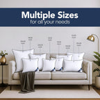 Utopia Bedding Throw Pillow Inserts (Pack of 4, White), 18 x 18 Inches Decorative Indoor Pillows for Sofa, Bed, Couch, Cushion Sham Stuffer