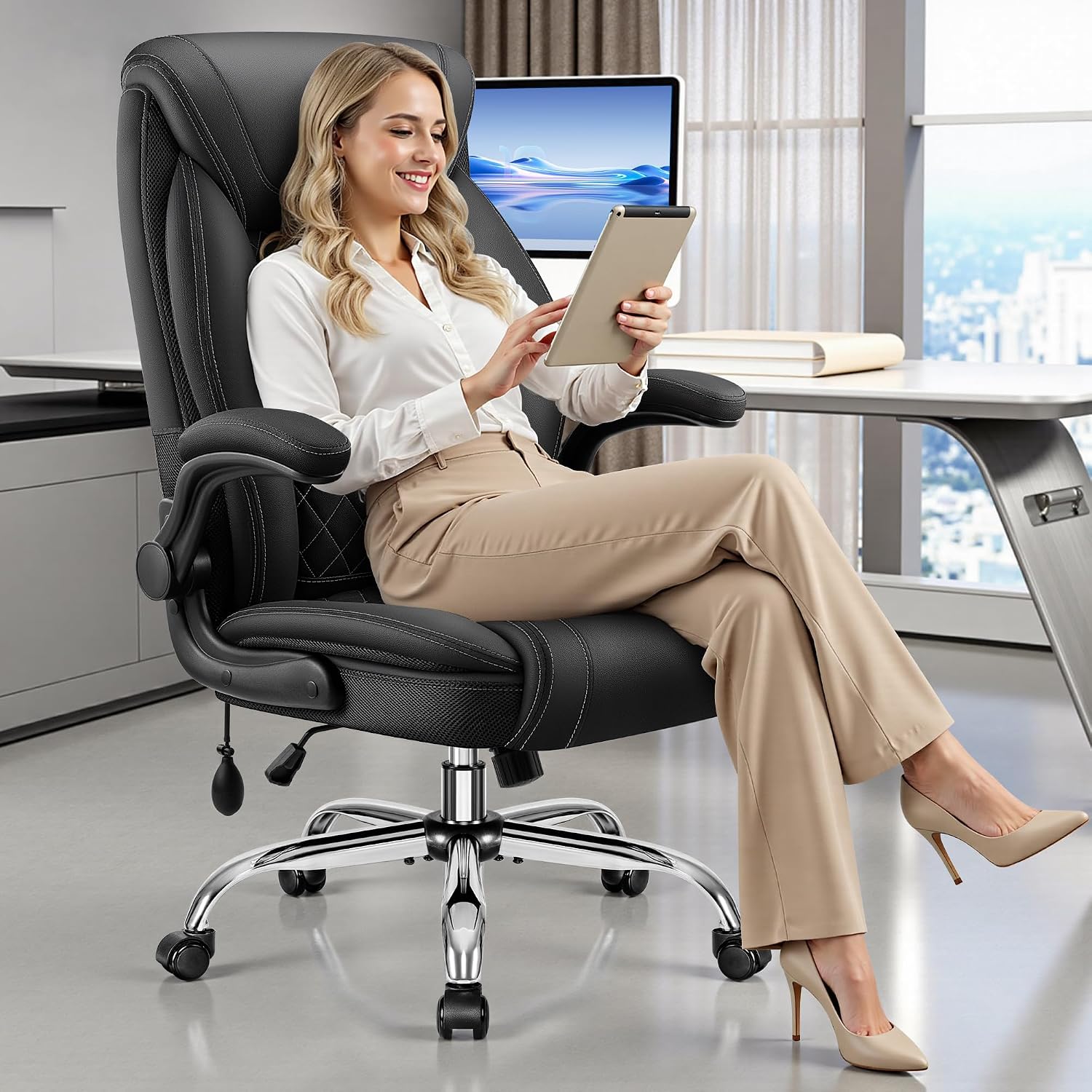 Executive Office Chair, Big And Tall Ergonomic Computer Desk Chair Black