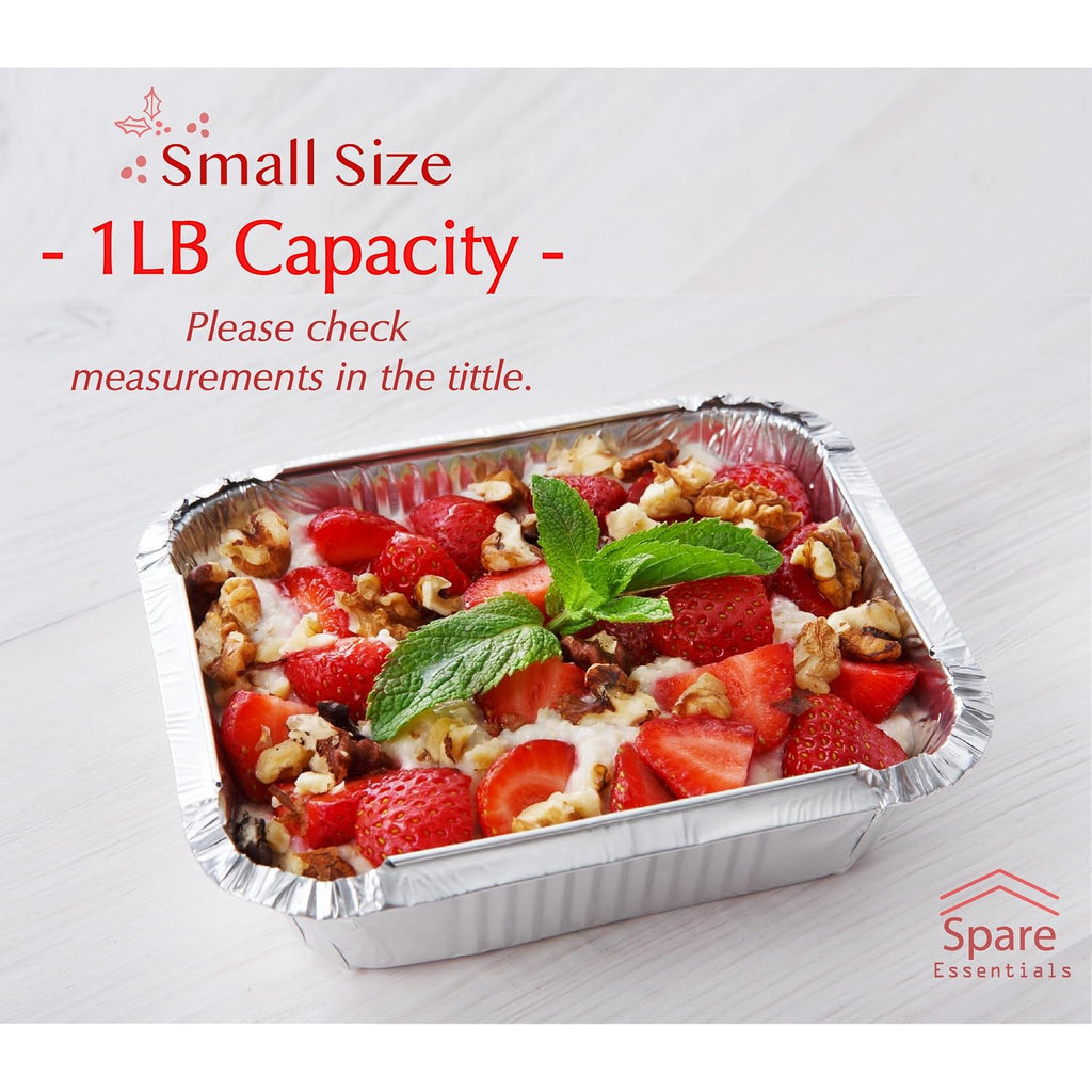 55 Pack - Aluminum Pan/Containers With Lids/Foil Containers/Aluminum Pans With Lids/Take Out Containers/Disposable Pans/Aluminum Foil Food Containers/Freezer Meals Containers (1 Lb)