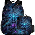 Game Backpack 3Pcs Daypack Gaming Shoulder Bag Leisure Travel Adjustable Strap Backpacks 17.3In