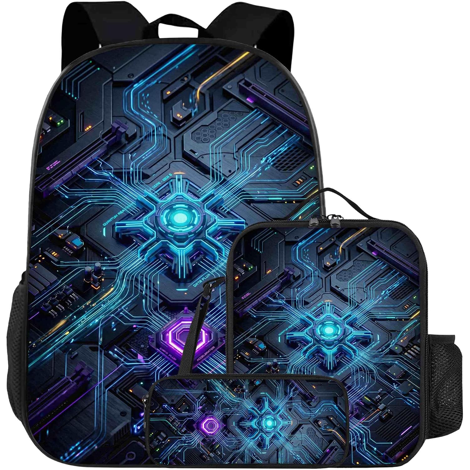 Game Backpack 3Pcs Daypack Gaming Shoulder Bag Leisure Travel Adjustable Strap Backpacks 17.3In