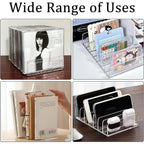 2 Pcs Clear Acrylic Cd Holder, Dvd/Cd Display Rack & Cd Storage Box & Vinyl Record Storage Stand Holds Up To 14 Standard Cd Cases For Media Shelf Storage And Organization