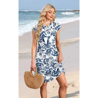 Wiholl Summer Dresses For Women 2026 Cap Sleeve Casual Sundresses Floral Tiered Swing Fashion Beach Vacation Dress