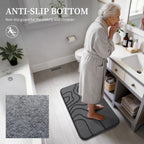 Memory Foam Bathroom Rugs Sets 2 Piece - Extra Thick Ultra Soft Absorbent Bath Mat Set, Non-Slip Machine Washable Bath Rugs For Bathroom, Tub & Shower, Home Decor (32"X20"+24"X17", Dark Grey)