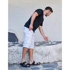 Best South Mens Cargo Shorts With 8 Pockets Casual Long Blew Knee Capri 3/4 Pants Relaxed Fit Work Fishing Hiking