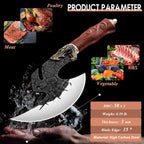 ROCOCO Viking Cleaver Knife Birthday - Butcher Meat Cutting Boning Knife Hand Forged Chinese Kitchen Axe with Sheath Home Outdoor BBQ Camping Chirstmas Mother Father Gift Men