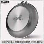 Calphalon Classic Stainless Steel Cookware Set, 10-Piece, Impact-Bonded Aluminum Base, Stay-Cool Handles, Oven Safe 450F, Silver