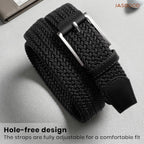 Jasgood Stretchy Golf Belts For Men, 3-Pack Elastic Braided Belt For Golf Pants Jeans, 1 3/8" Casual Woven Men’S Belt