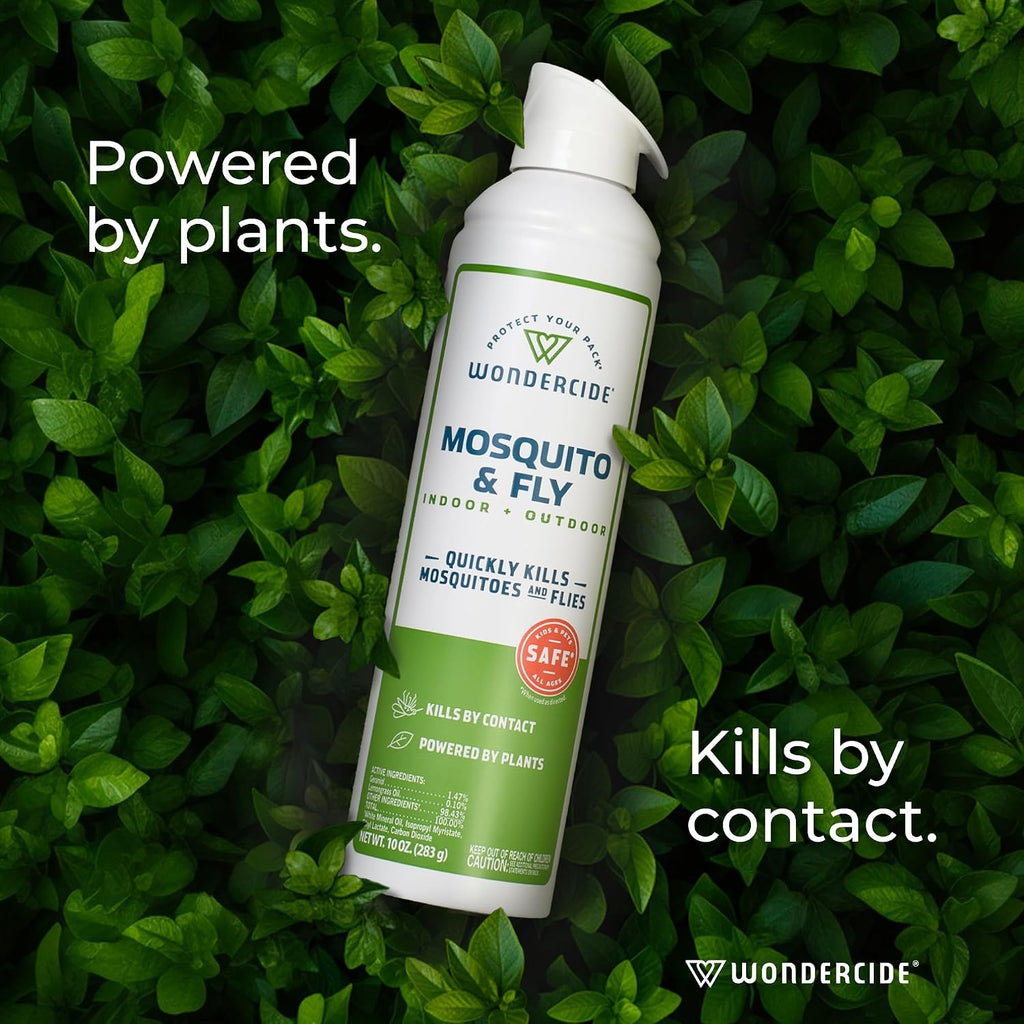 Wondercide - Mosquito And Fly Aerosol Spray - 10 Oz, 2-Pack | Fly, Gnat, Flying Bug, Mosquito Killer With Natural Essential Oils - For Outdoor & Indoor Areas - Pet Safe