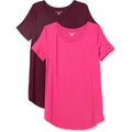 Amazon Essentials Women'S Short-Sleeve Scoopneck Tunic Tops, Pack Of 2