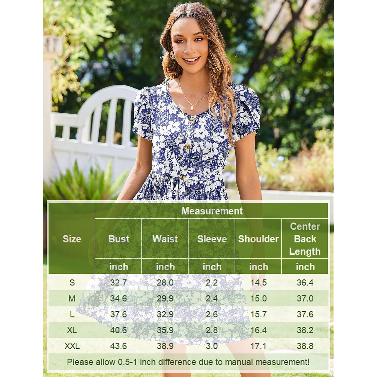 Zeagoo Womens Summer Dress Mini Petal Short Sleeve Dresses Pleated Button Down V Neck Floral Beach Swing Vacation Dress 2026