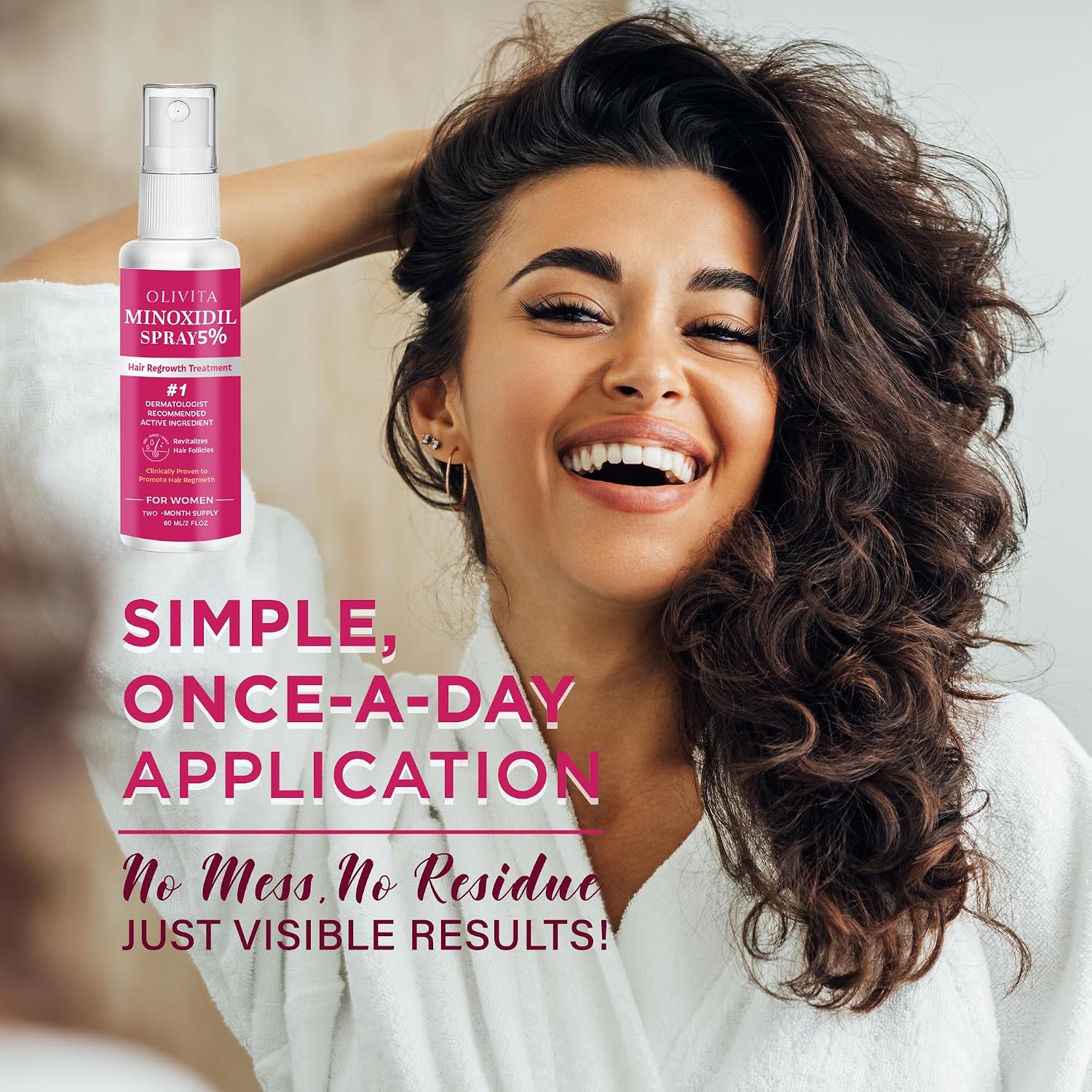 5% Minoxidil Spray For Women Hair Growth: Extra Strength Hair Regrowth Treatment – Revitalize Hair Follicles & Regrow Thicker, Fuller Hair – Hair Loss Solution - 2 Packs