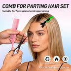 10Pcs Rat Tail Comb Hair Clips Set:3 Anti-Static, Heat-Resistant Carbon Fiber Parting Comb And 7 Sectioning Hair Clips Suitable For Precision Sectioning, Coloring, Braiding, And Daily Styling