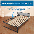 Slatsure Queen Size Bunkie Board – Heavy Duty Vertical Bed Slats & Foldable Wooden Support Board For Sagging Mattress Or Platform Bed Frame, Box Spring Alternative And Replacement