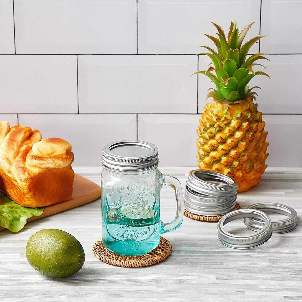 24 Pieces Regular Mouth Mason Jar Canning Bands - Reusable Replacement Metal Rings, Practical Screw Jar Bands, Leak Proof Tinplate Metal Rings, Compatible With Mason Jar